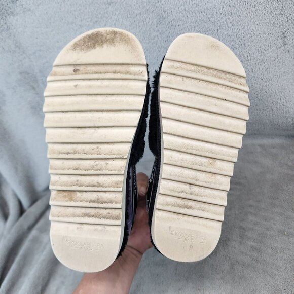 Ugg Shoes Womens Size 6 Koolaburra Black Slip On Fuzzy Platform Sandals *Read* - Picture 7 of 10